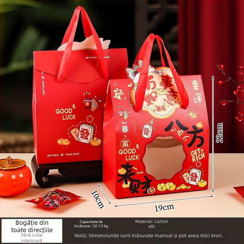 Cutie cadou pentru gustări în stil chinezesc, set de 5 bucăți, carton imprimat, potrivit pentru cadouri