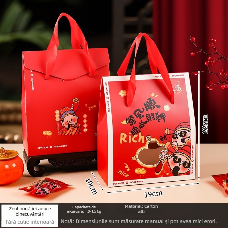 Cutie cadou pentru gustări în stil chinezesc, set de 5 bucăți, carton imprimat, potrivit pentru cadouri
