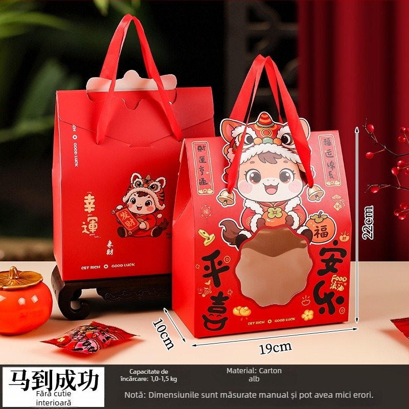 Cutie cadou pentru gustări în stil chinezesc, set de 5 bucăți, carton imprimat, potrivit pentru cadouri