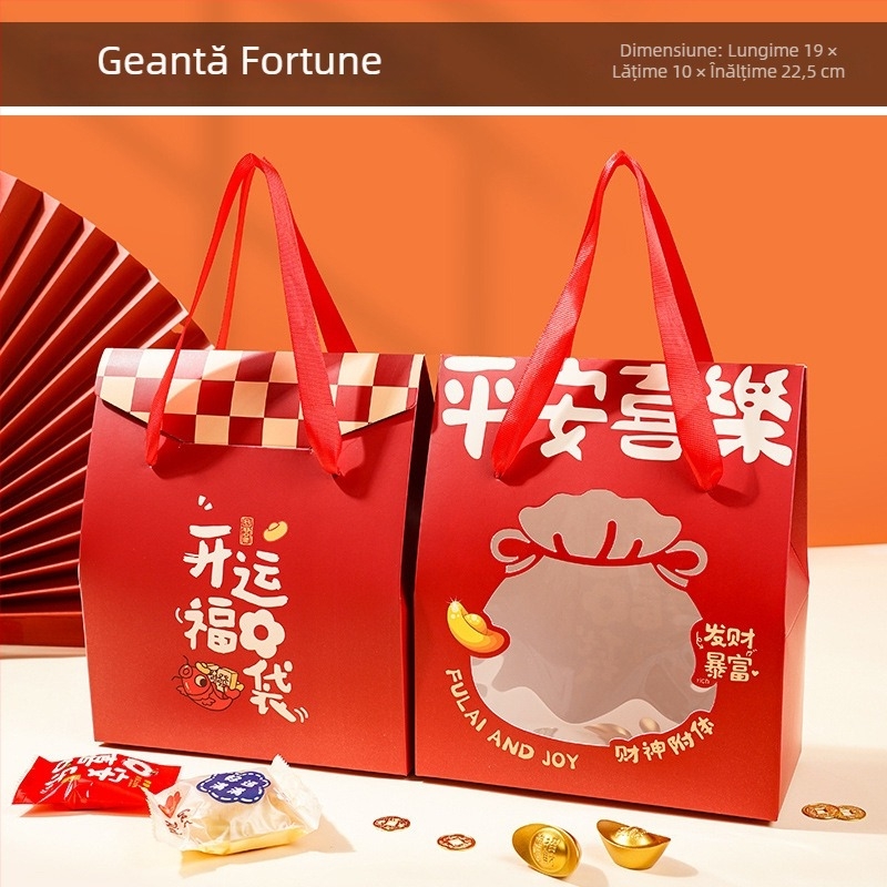 Cutie cadou pentru gustări în stil chinezesc, set de 5 bucăți, carton imprimat, potrivit pentru cadouri