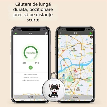 Locator GPS pentru câini și pisici - ABS, precizie GPS 10 m, baterie cu buton, greutate 9,7 g