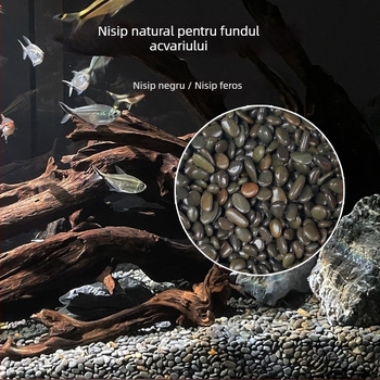 Nisip de fund pentru acvariu, decor peisager cu pietre, pungă 20,1 kg, 500 g, produs autohton
