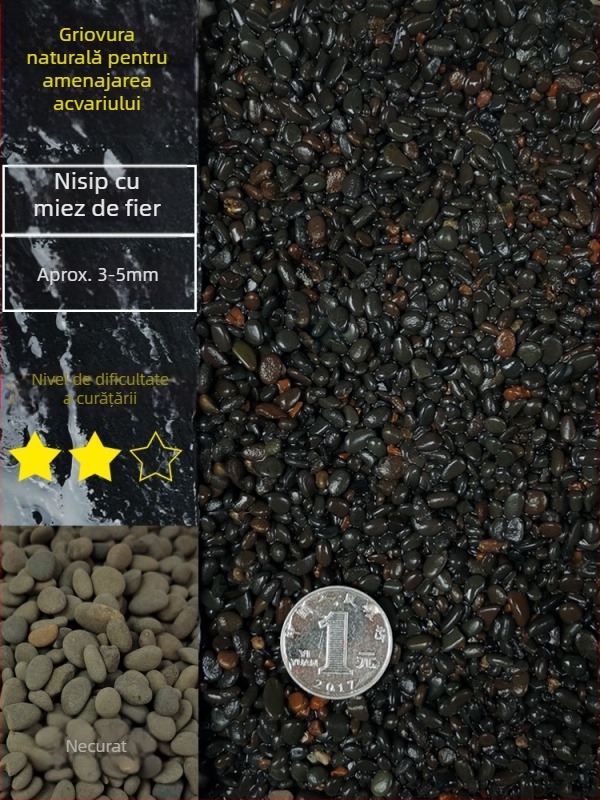 Nisip de fund pentru acvariu, decor peisager cu pietre, pungă 20,1 kg, 500 g, produs autohton
