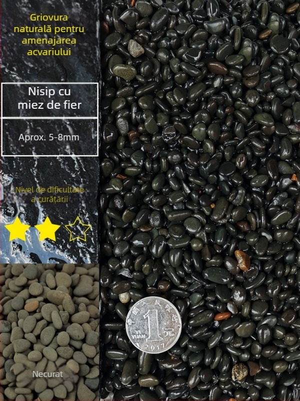 Nisip de fund pentru acvariu, decor peisager cu pietre, pungă 20,1 kg, 500 g, produs autohton