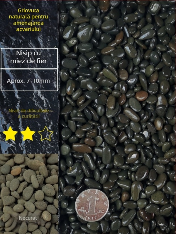 Nisip de fund pentru acvariu, decor peisager cu pietre, pungă 20,1 kg, 500 g, produs autohton