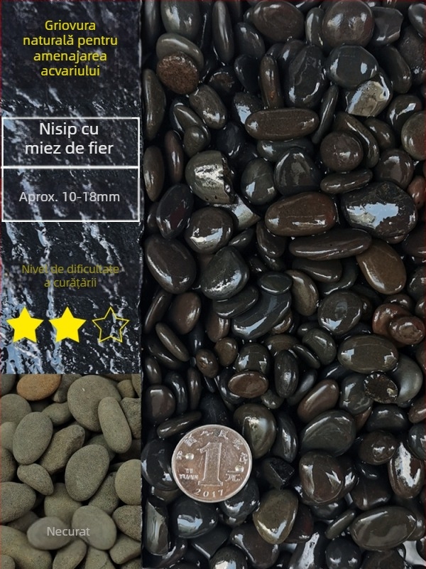 Nisip de fund pentru acvariu, decor peisager cu pietre, pungă 20,1 kg, 500 g, produs autohton