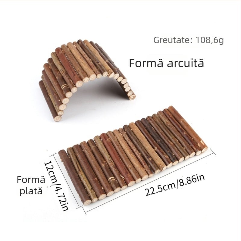 Set de jucării pentru hamster: tunel din ramuri de salcie, cuib, leagăn, hamac, scară și gard; pentru Totoro; origine Zhejiang; brand Pet taro