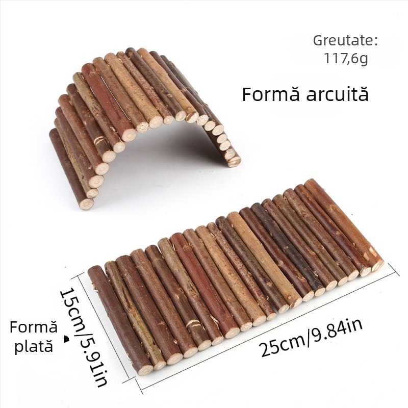 Set de jucării pentru hamster: tunel din ramuri de salcie, cuib, leagăn, hamac, scară și gard; pentru Totoro; origine Zhejiang; brand Pet taro