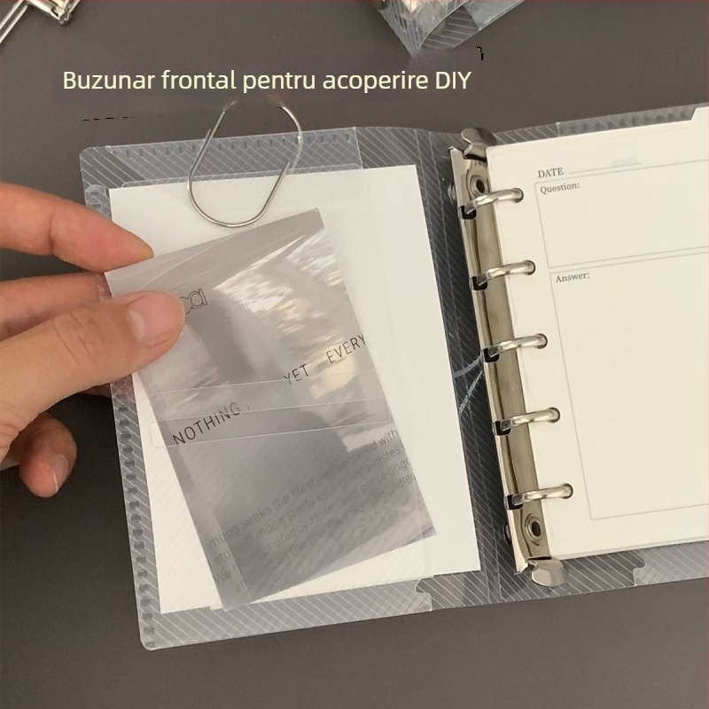 M5 husă pentru foi detașabile A7/A6, din PP transparent cu textură twill, portabilă și subțire