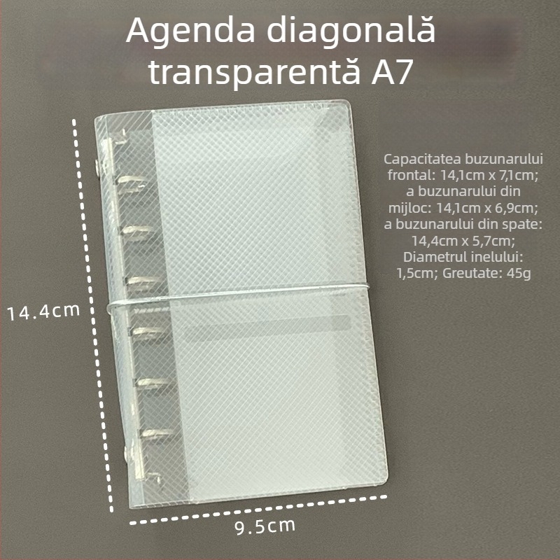 M5 husă pentru foi detașabile A7/A6, din PP transparent cu textură twill, portabilă și subțire
