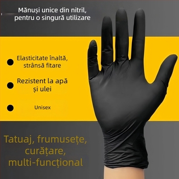 Mănuși nitrilice de unică folosință, îngroșate, pentru alimente – rezistente la ulei și la apă