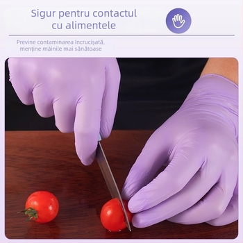 Mănuși nitril alimentare pentru bucătărie, spălat vase, grosime mare, culoare monocromă, de unică folosință