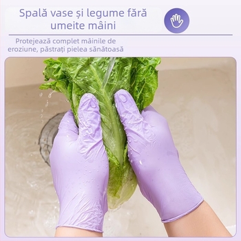 Mănuși nitril alimentare pentru bucătărie, spălat vase, grosime mare, culoare monocromă, de unică folosință
