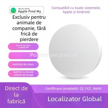 Tracker Bluetooth Tag-A, compatibil cu Android și iOS, rază de până la 50 m, baterie 210 mAh, greutate 7,5 g
