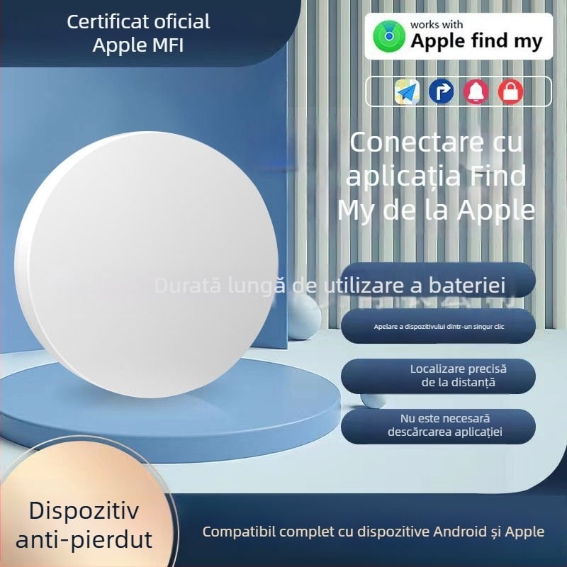 Tracker Bluetooth Tag-A, compatibil cu Android și iOS, rază de până la 50 m, baterie 210 mAh, greutate 7,5 g