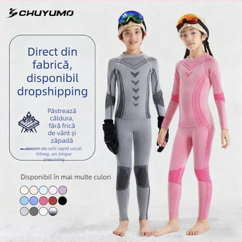 Set pentru copii de ski, uscare rapidă, material nylon, unisex, pentru iarnă, primăvară și toamnă