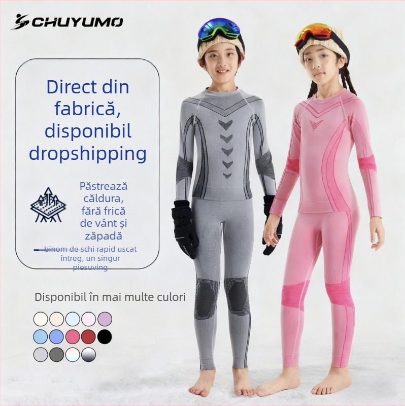 Set pentru copii de ski, uscare rapidă, material nylon, unisex, pentru iarnă, primăvară și toamnă