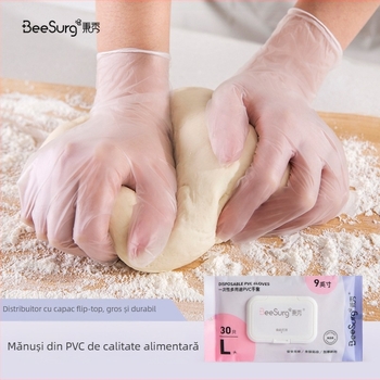 Mănuși de unică folosință din PVC, pentru alimentație, bucătărie, ambalare individuală
