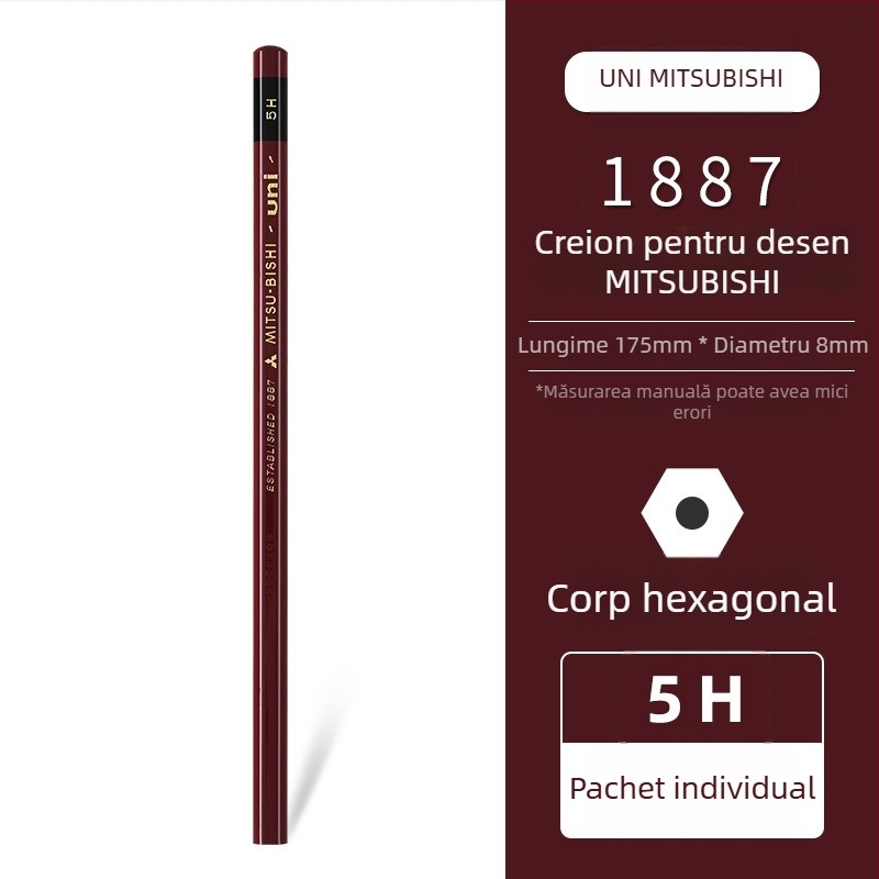 Creion Uni Pencil Mitsubishi 1887 pentru testul de duritate 6B-9H pentru schițe și desen