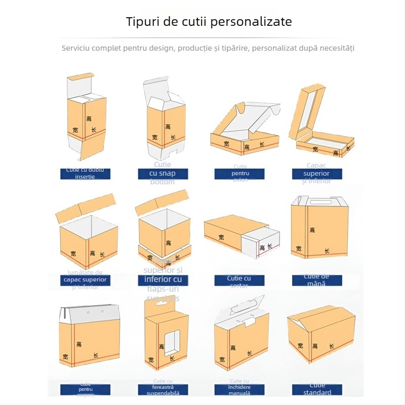 Cutie de ambalaj pentru piese auto, cutie pliabilă personalizabilă, hârtie 230–450 g, imprimare logo disponibilă, imprimare offset/emboss/UV/gravură, ștanțare cu folie argintie