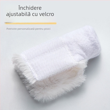 Mănuși de îngrijire pentru pisici, pentru baie, set de 4, catifea de iepure moale, reglabile, anti-zgâriere