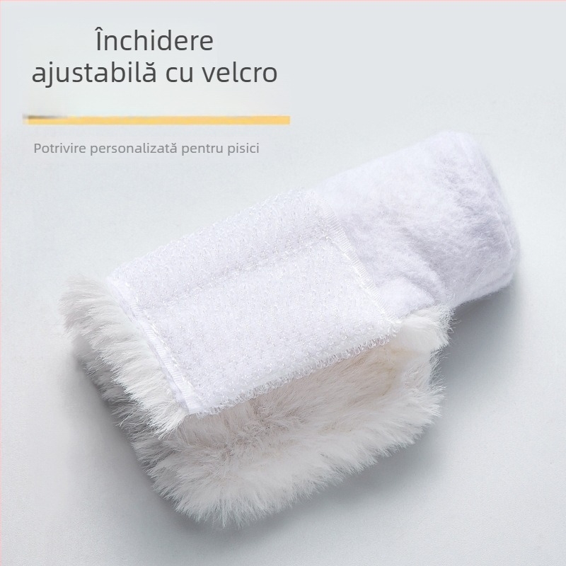 Mănuși de îngrijire pentru pisici, pentru baie, set de 4, catifea de iepure moale, reglabile, anti-zgâriere