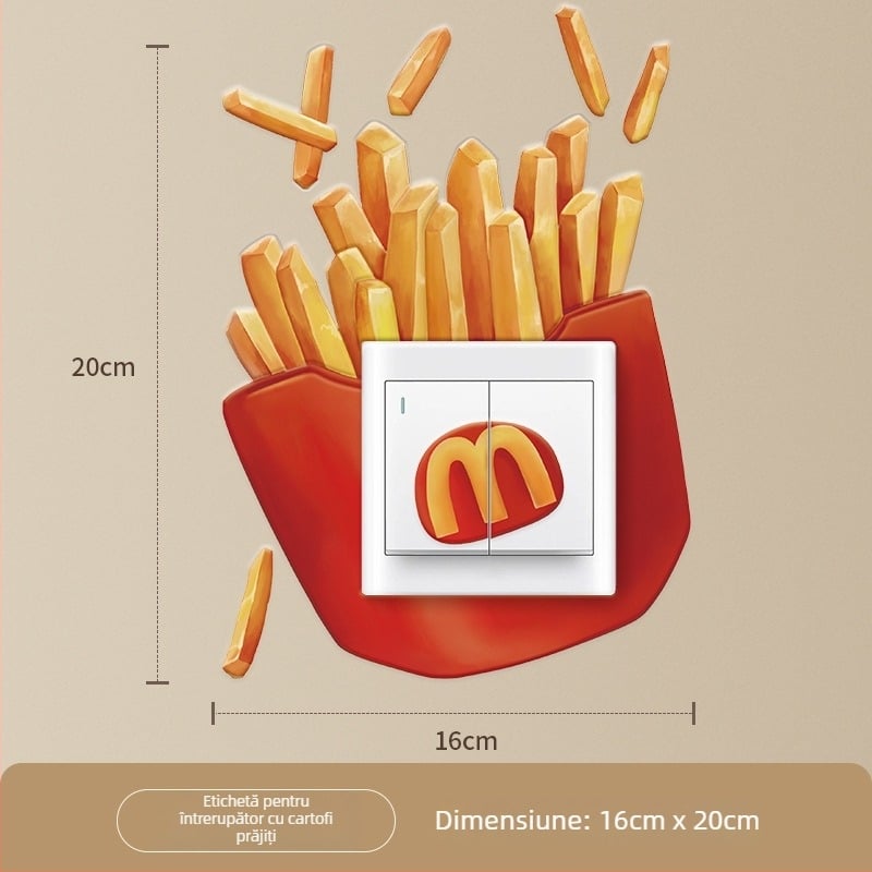 Husă din piele pentru întrerupător Gourmet – stil modern minimalist, personalizabil, etichetă pentru întrerupător Potato-Chip, pentru living/dormitor/restoran