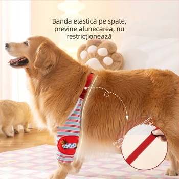 Protector pentru cot și gardă pentru picior pentru câine, cu dungi desen animate – fibre poliesterice, pentru toate sezoanele, stil casual