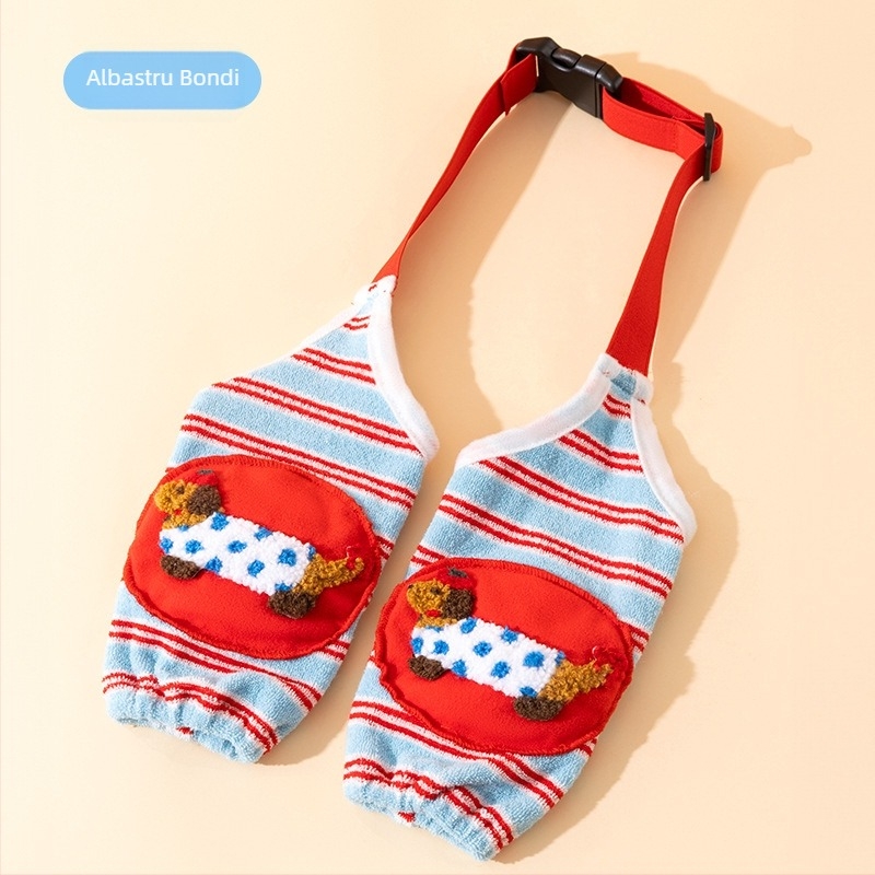 Protector pentru cot și gardă pentru picior pentru câine, cu dungi desen animate – fibre poliesterice, pentru toate sezoanele, stil casual