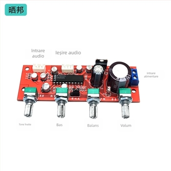 Sunbang LM1036 Placă de Control al Tonului, Modul Preamp, Reglaj Bass și Înalte Frecvențe, Alimentare DC12-24V sau AC9-16V