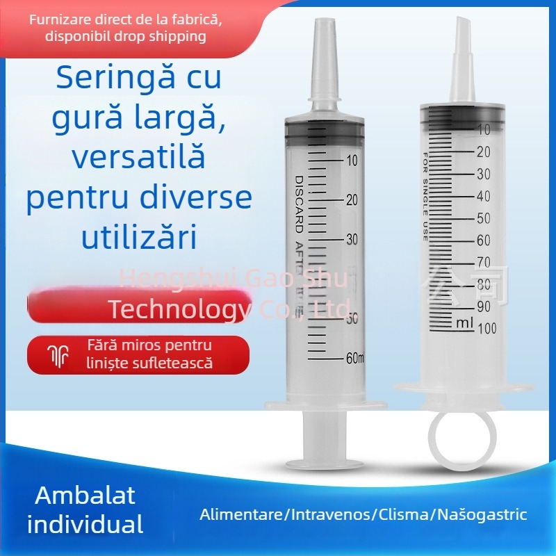 Siringă irigator, de unică folosință, din plastic, profesională, 1 pachet