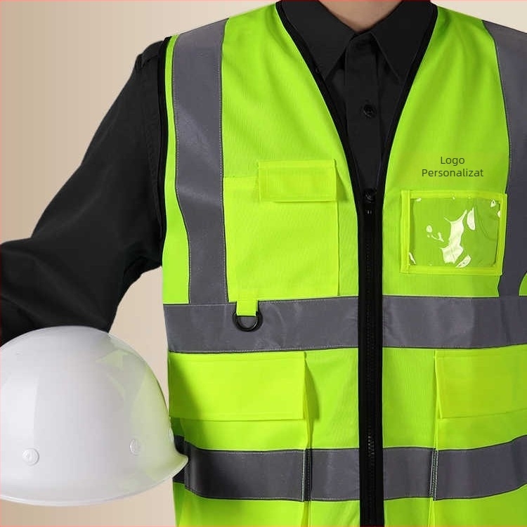 Vestă reflectorizantă de siguranță, model 006, brand Mi manqi, material tricotat, marcă privată autorizată