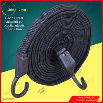 Bandă elastică pentru bagaje cu cârlige din oțel placat cu plastic