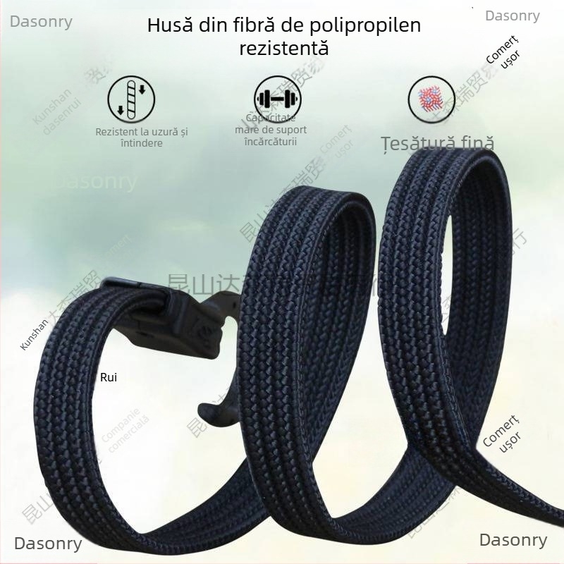 Bandă elastică pentru bagaje cu cârlige din oțel placat cu plastic