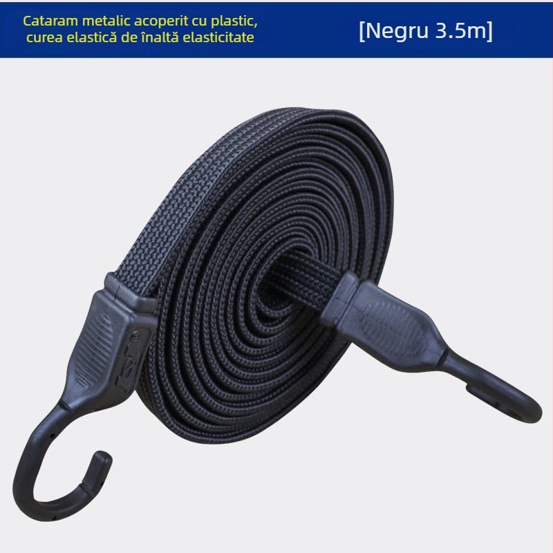 Bandă elastică pentru bagaje cu cârlige din oțel placat cu plastic