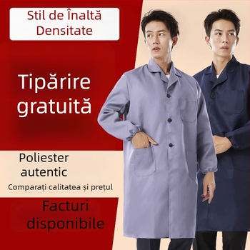 Costum de protecție pentru muncă cu proprietăți anti-murdărire și dezinfectare, din amestec bumbac și fibre chimice, căptușeală poliester, destinat uzului în fabrică