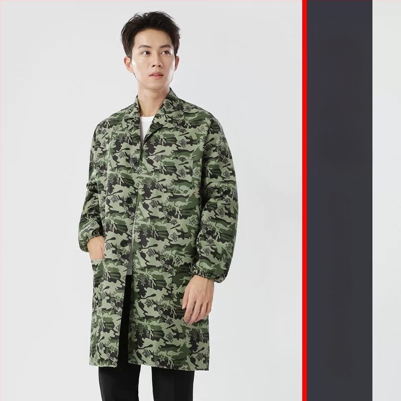 Costum de protecție pentru muncă cu proprietăți anti-murdărire și dezinfectare, din amestec bumbac și fibre chimice, căptușeală poliester, destinat uzului în fabrică