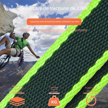 Curea de alpinism din poliester cu inel plat, rezistentă și durabilă