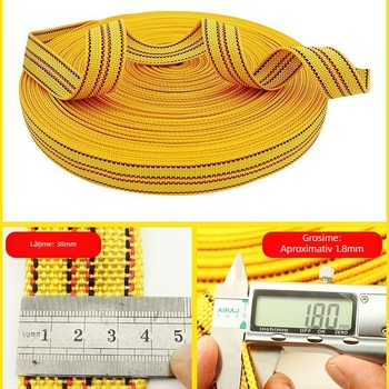Bandă de legare a mărfurilor, rezistentă la uzură, bandă plată lată, sfoară îngroșată, model: Polyester strap