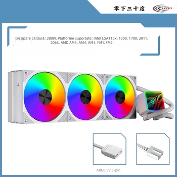 Radiator de răcire cu apă pentru CPU – corp din cupru, rulmenți hidraulici (cupru, rulmenți hidraulici, 1800 RPM, 20 dB, răcire cu apă)