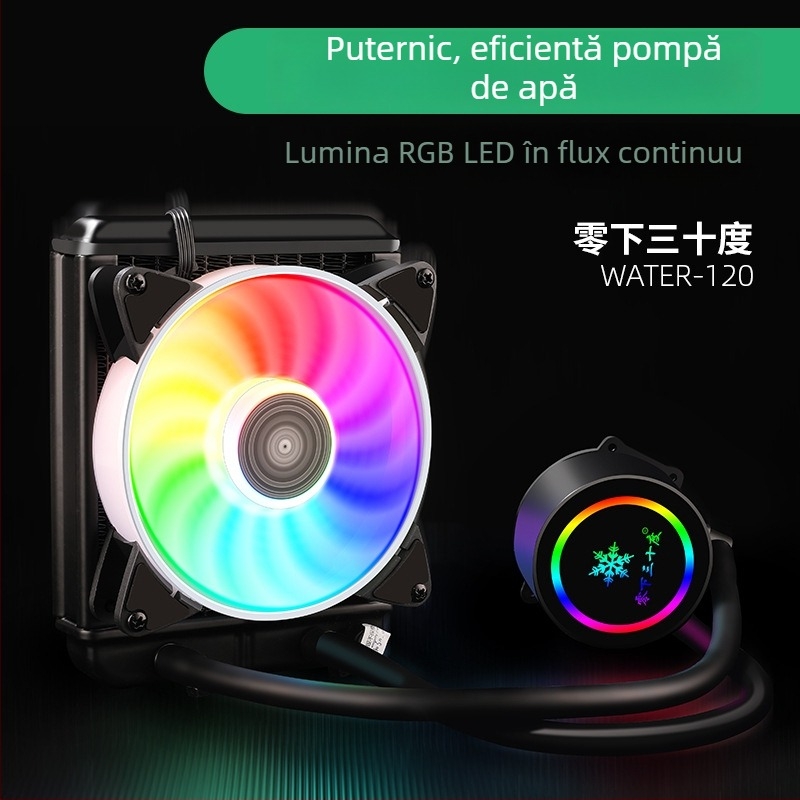 Radiator de răcire cu apă pentru CPU – corp din cupru, rulmenți hidraulici (cupru, rulmenți hidraulici, 1800 RPM, 20 dB, răcire cu apă)