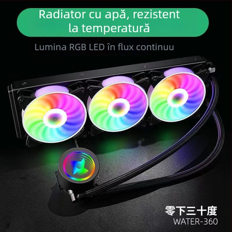 Radiator de răcire cu apă pentru CPU – corp din cupru, rulmenți hidraulici (cupru, rulmenți hidraulici, 1800 RPM, 20 dB, răcire cu apă)