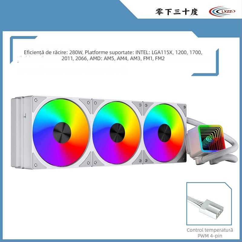 Radiator de răcire cu apă pentru CPU – corp din cupru, rulmenți hidraulici (cupru, rulmenți hidraulici, 1800 RPM, 20 dB, răcire cu apă)