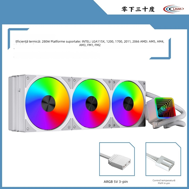 Radiator de răcire cu apă pentru CPU – corp din cupru, rulmenți hidraulici (cupru, rulmenți hidraulici, 1800 RPM, 20 dB, răcire cu apă)