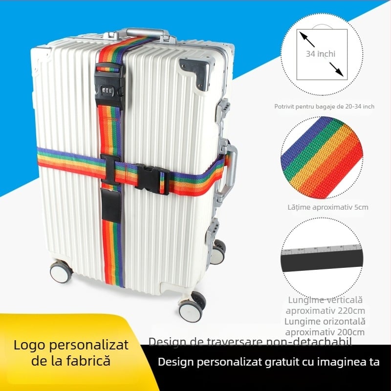 Bretea transversală pentru bagaje cu lacăt cu parolă – curea de ambalare din nylon