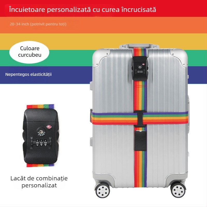 Bretea transversală pentru bagaje cu lacăt cu parolă – curea de ambalare din nylon