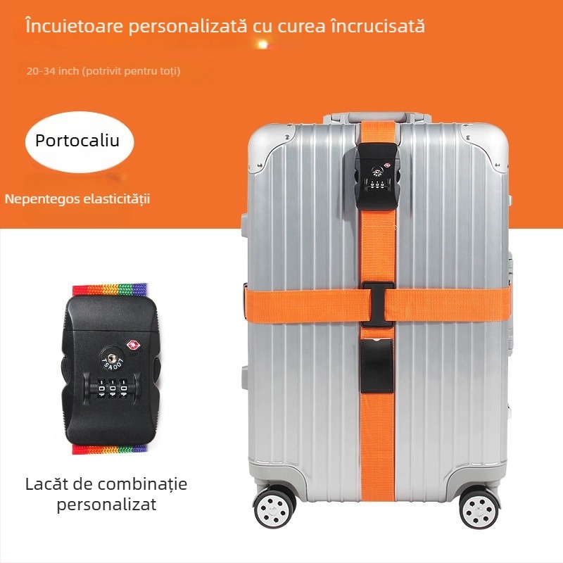 Bretea transversală pentru bagaje cu lacăt cu parolă – curea de ambalare din nylon