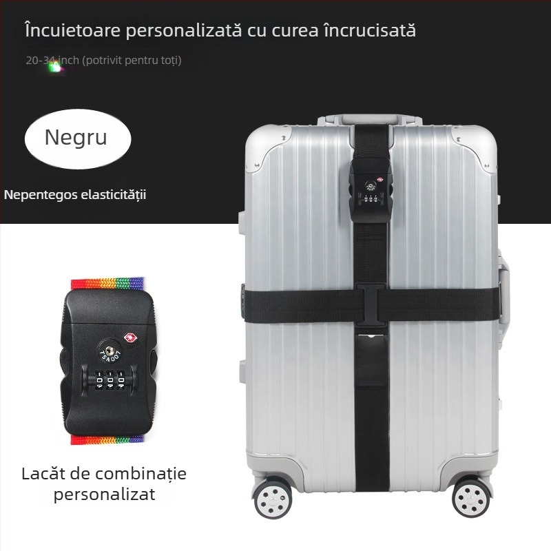 Bretea transversală pentru bagaje cu lacăt cu parolă – curea de ambalare din nylon