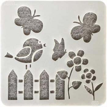 Tablă de desen – reutilizabilă din PET, șablon cu decupaj mandala-fluture pentru copii