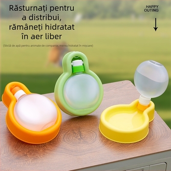 Sticlă de apă portabilă pentru câini și pisici, pentru plimbări în aer liber